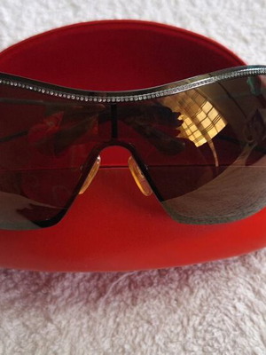 Valentino oversized shield sunglasses with crystals like new