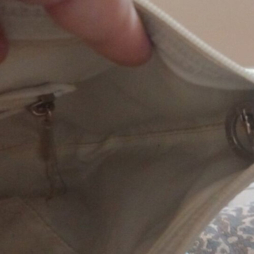 Longchamp shoulder bag used, white leather, soft quality