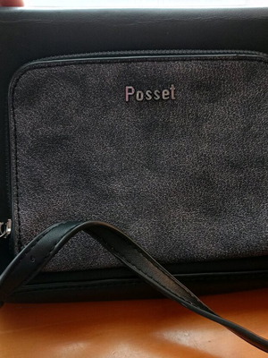 Crossbody bag used, black with strap