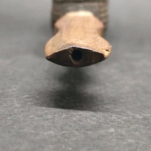Wooden smoking pipe vintage used in tsarouchi shape