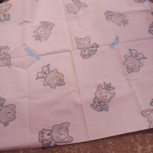 Baby diaper new with blue cats and white background 1.16x65 cm