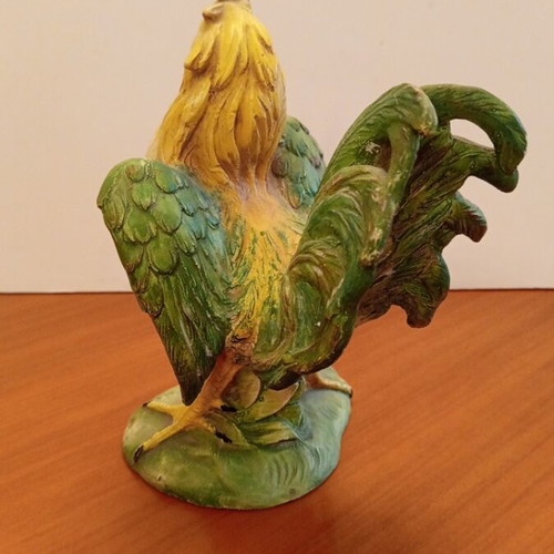 Vintage ceramic rooster 24cm, handmade decorative figurine