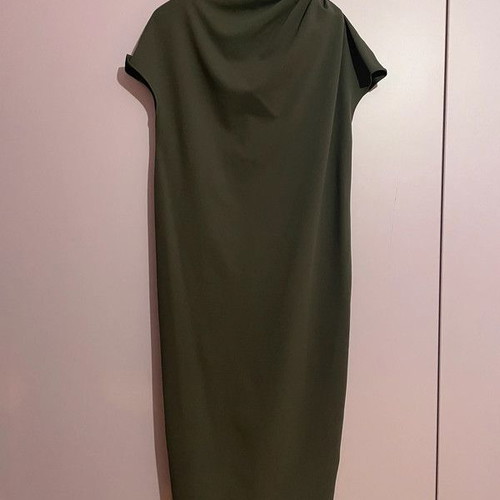 Midi dress Zara gray like new, small with belt