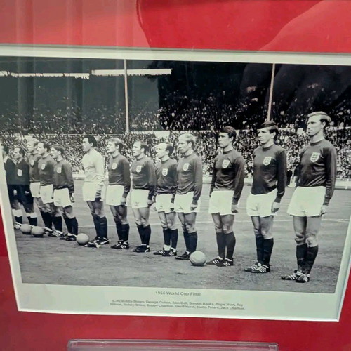 Collectible 1966 World Cup Winner Frame with Authentic Wembley Seat and Autographs, New