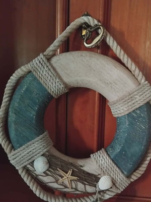 Decorative wooden lifebuoy 24 cm diameter like new
