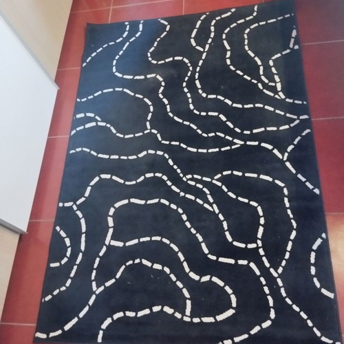 Dark Blue Rug used, 1.95x1.32m