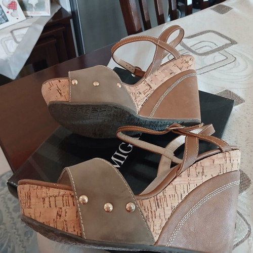 Brown platform sandals size 41, 10 cm heel