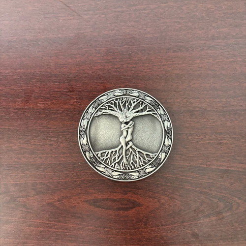 Belt buckle new, gray and silver