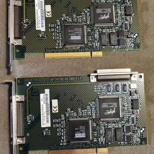 Vintage PCI SCSI Controller DEC Digital 54-24739-01 used, pack of 2 with SCSI cables