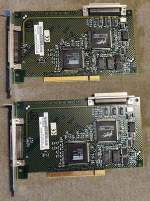 Vintage PCI SCSI Controller DEC Digital 54-24739-01 used, pack of 2 with SCSI cables