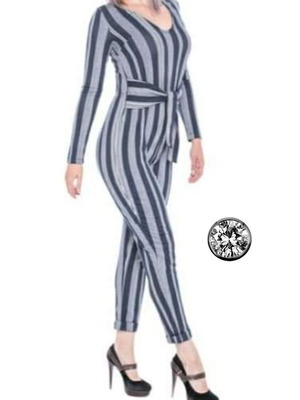 Bershka striped one-piece XS like new, black and gray