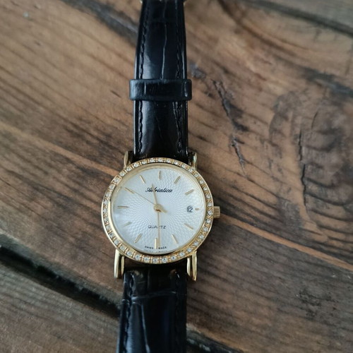 Adriatica women's watch with zirconia stones, black and gold