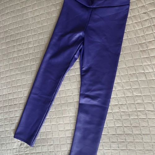 Calzedonia thermal leather-effect leggings for girls size 7-8 like new purple