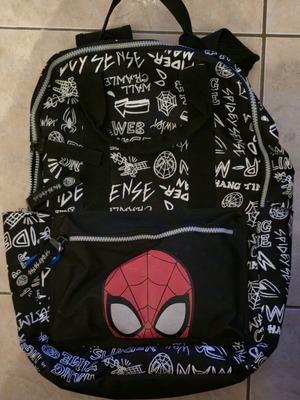 Spiderman backpack 45cm used with glow in the dark zipper