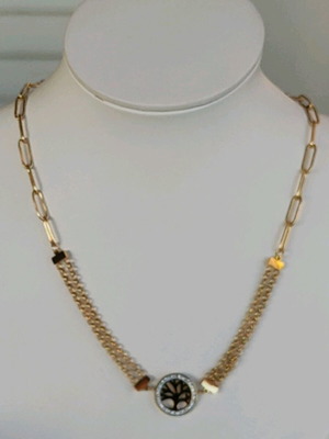 Steel Necklace New, Gold and Silver Colors
