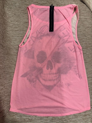 Bershka pink blouse used with design and zipper, size S