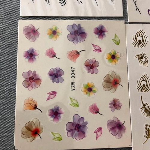 Water Nail Stickers Set of 4 New Full Nail