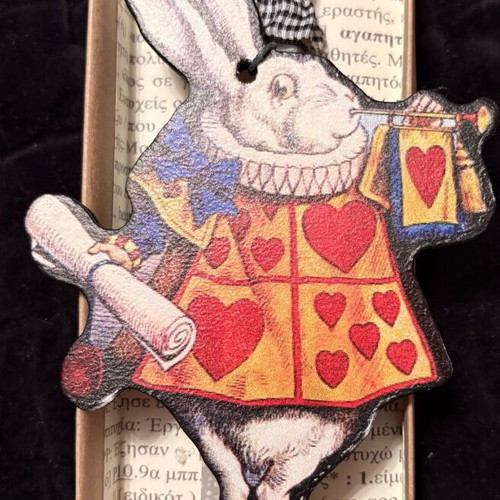 Easter candles with wooden decorations Alice in Wonderland new