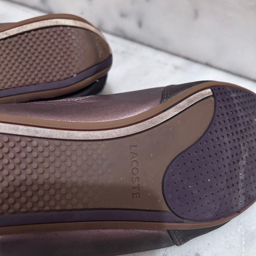 Lacoste sneakers women's No.38 brown with purple, like new