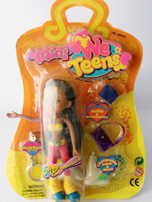 Vintage MINI WE TEENS κούκλα με μαλακή επιδερμίδα και μπρελόκ Wilco 2002 καινούργια