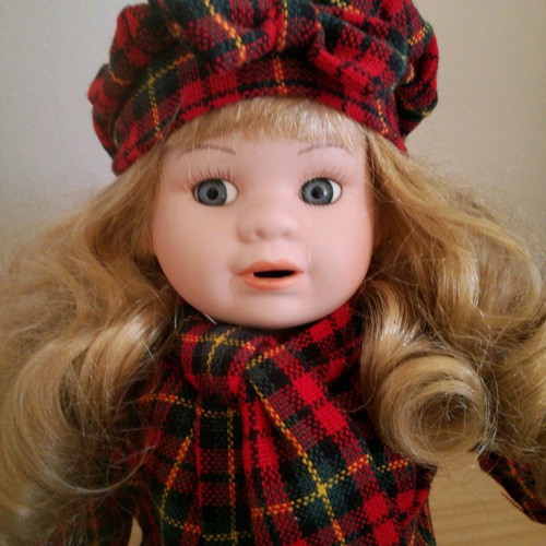 Porcelain doll used 37cm with clothes and shoes