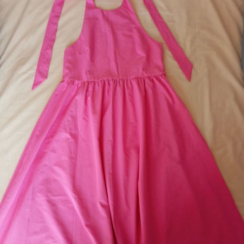 Zara poplin dress halter neck pink new, size L