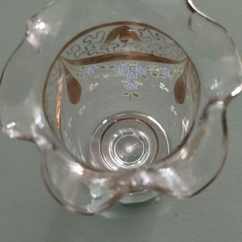 Beykoz Vase from Sultan's Glassworks like new, hand-painted vintage