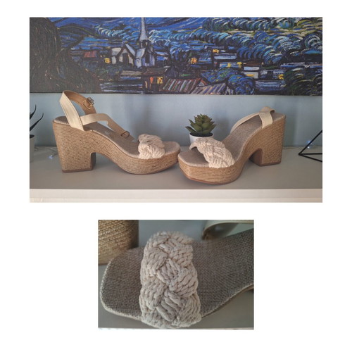 Beige platform sandals new, summer style