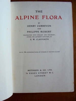 The Alpine Flora book used about Alpine flora