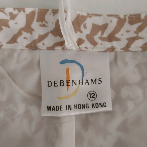 Debenhams Midi Pleated Skirt like new, beige print, size S
