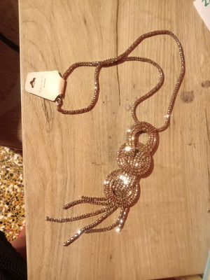 Long rhinestone necklace, new