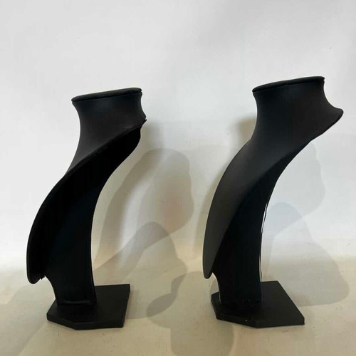 Jewelry stands used, set of 2, black fabric 29x20x14 cm