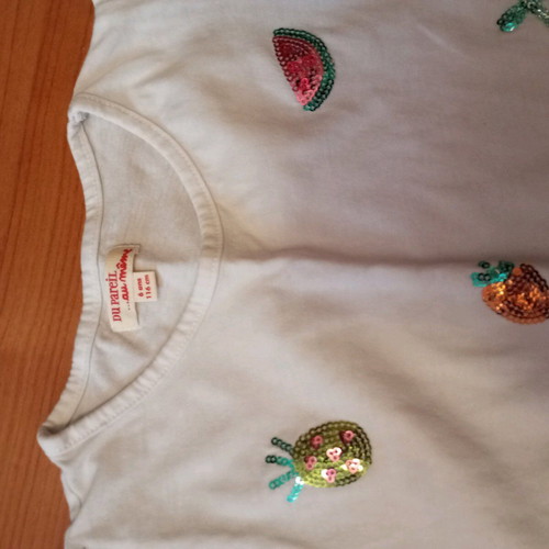 Set of salopette with shirt like new, red, size 110 cm