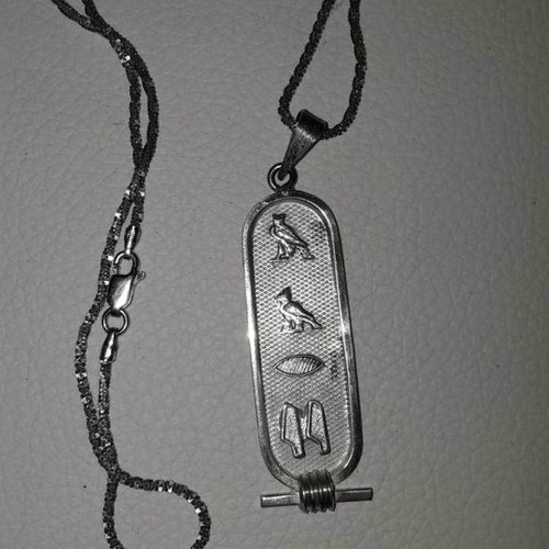 CARTOUCHE NILESTONE. Silver Egyptian Amulet - pendant, attracting Good Luck and Abundance.