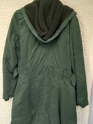Splendid long jacket khaki used, size Small