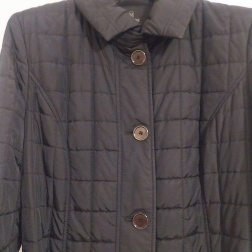 Madeleine quilted coat used, black, size Large