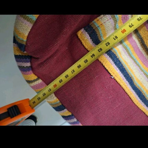 Boho crossbody bag used, fabric, red multicolor