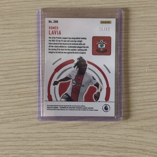 Romeo Lavia Rookie Panini Chronicles Dynagon Premier League 2022-23 card like new