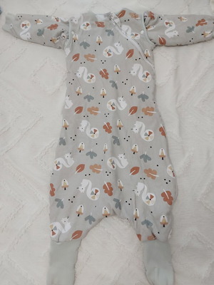Tender spring sleeping bag with feet and detachable sleeves, 18-36 months