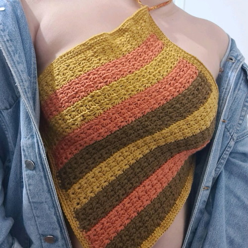 Handmade crochet top like new, multicolored