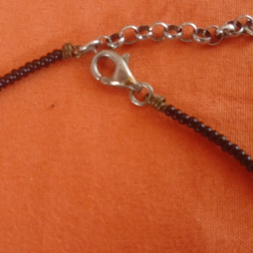 African Waterfall Necklace with Imfibinga Seeds and 925 Silver Clasp new