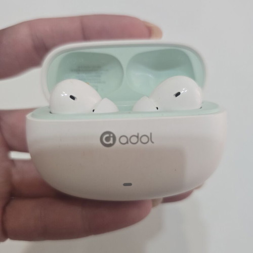 Adol True Wireless Bluetooth earbuds used with charging case