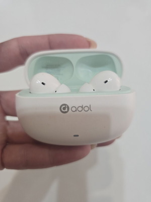 Adol True Wireless Bluetooth earbuds used with charging case