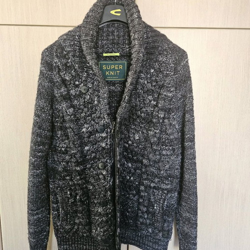 Scotch & Soda men's knitted cardigan used, size Large, grey