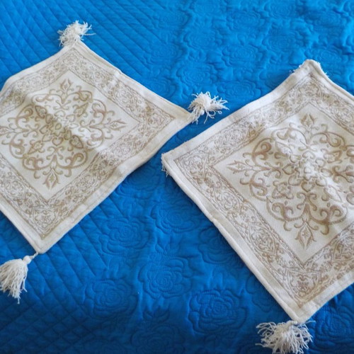 Cushion covers for sofa new, machine embroidery, beige