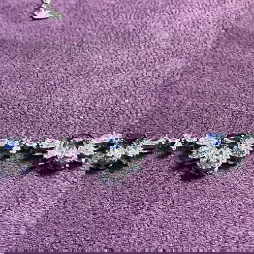 Ασημένιο βραχιόλι με φυσικά ζαφείρια και πιστοποιητικό γνησιότητας