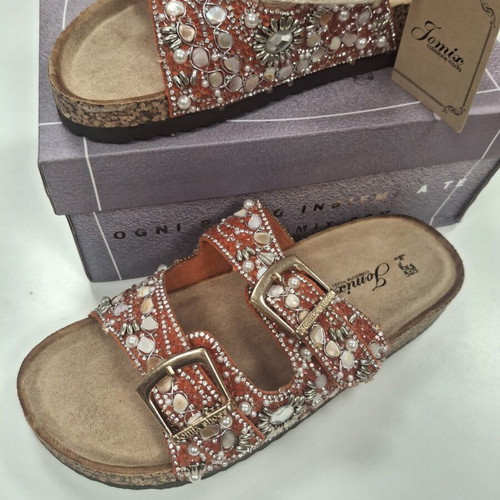 Jomix Sandals size 38 new with tag and box red and gold