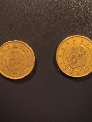 Belgium euro coins used 0.20€ (2006) and 0.50€ (2007)