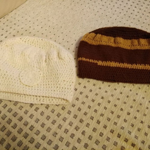 Handmade knitted hats new, set of 2 size L