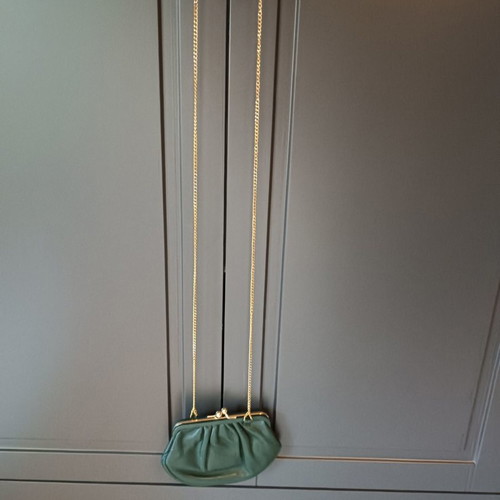 Small cross body wallet bag used, dark green
